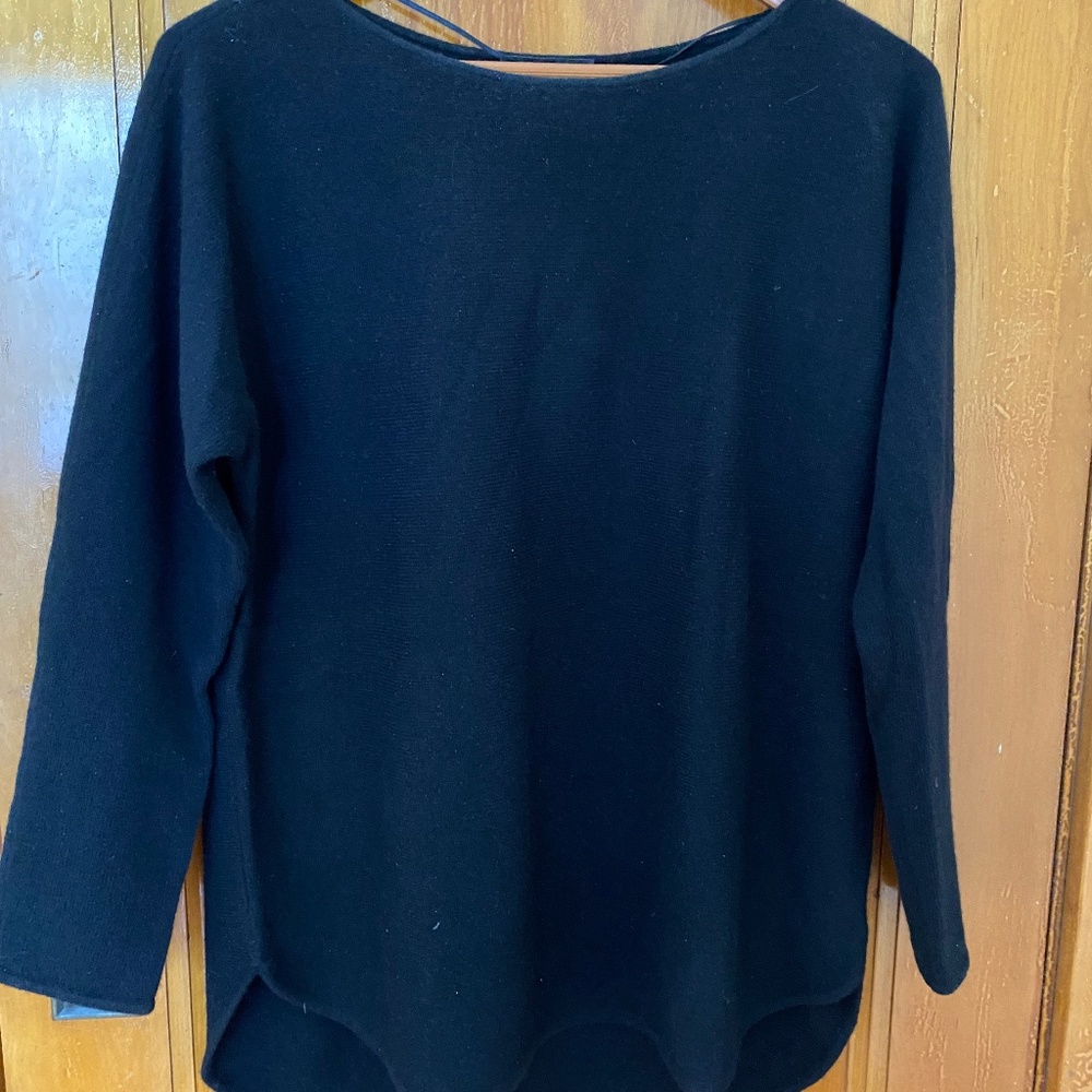 Charter Club Cashmere Tunic Sweater Black Medium NWOT